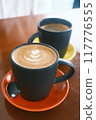 Cafe with latte art 117776555