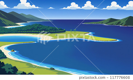 "A paradise vacation floating on the blue sea" 117776608