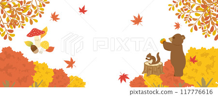 Autumn animals background material Autumn animals background material 117776616