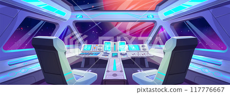 Spaceship cockpit interior 117776667