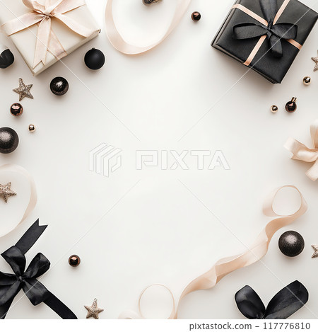 Flatlay gift wrapping, ribbons, celebrations Flatlay gift wrapping, ribbons, celebrations 117776810