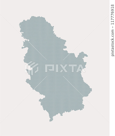 Vector map Serbia for points, dotted template 117776918