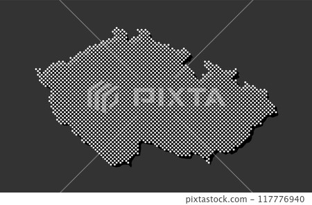 Vector map Czech for points, dotted template Vector map Czech for points, dotted template 117776940