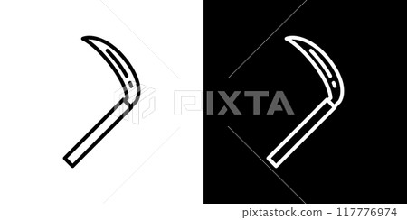 鐮刀簡單的線條圖標 鐮刀簡單的線條圖標 117776974