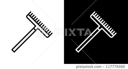 Rake simple line icon 117776980