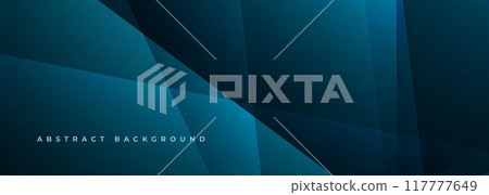Blue modern abstract wide banner with geometric shapes. Dark blue abstract background. Blue modern abstract wide banner with geometric shapes. Dark blue abstract background. 117777649