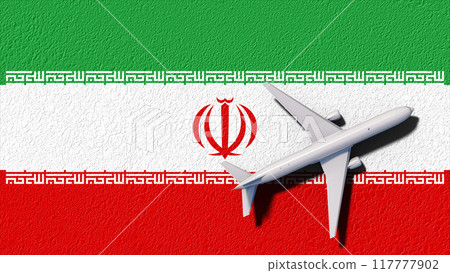 Iran National Flag And Airplane Fly. Aircraft Flies To Country. Flight And Travel 3D Illustration Iran National Flag And Airplane Fly. Aircraft Flies To Country. Flight And Travel 3D Illustration 117777902