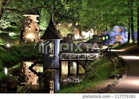 曙兒童森林公園，黃金週期間公園亮燈的照片 117778161