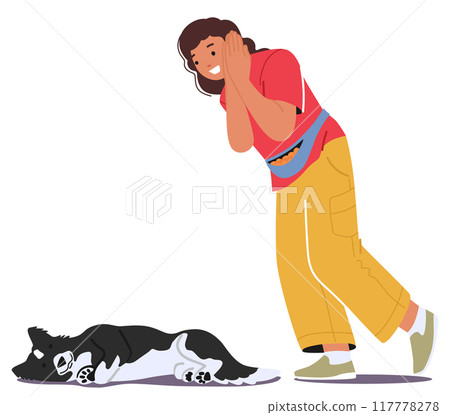 Dog Training Session With A Handler Giving...-插圖素材 [117778278] - PIXTA圖庫