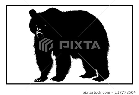 Bear animal silhouette. Bear symbol isolated illustration, Bear animal silhouette. Bear symbol isolated illustration, 117778504
