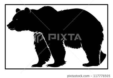 Bear animal silhouette. Bear symbol isolated illustration, Bear animal silhouette. Bear symbol isolated illustration, 117778505