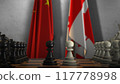 Canada And China National Flags. Politics And Conflict 3D Illustration. Chess Board Game Play 117778998