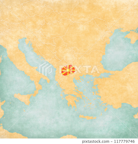 Map of Balkans - North Macedonia 117779746