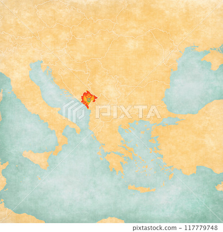 Map of Balkans - Montenegro Map of Balkans - Montenegro 117779748