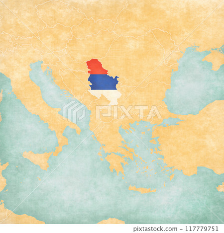 Map of Balkans - Serbia 117779751