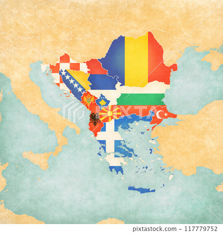 Map of Balkans - all countries 117779752