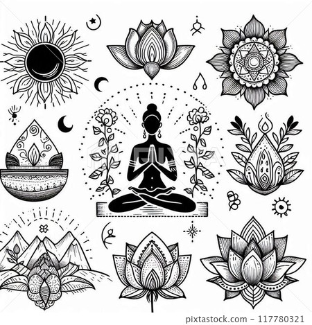 Yoga Icons Yoga Icons 117780321