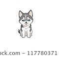Siberian husky illustration 117780371