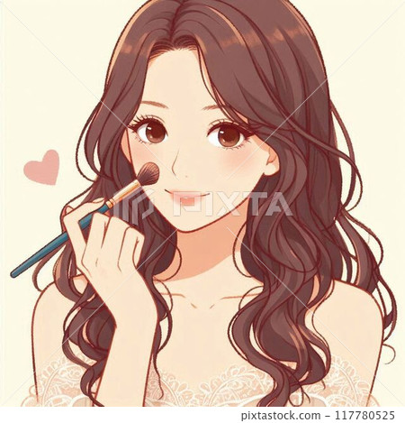 塗睫毛膏的可愛女人 117780525