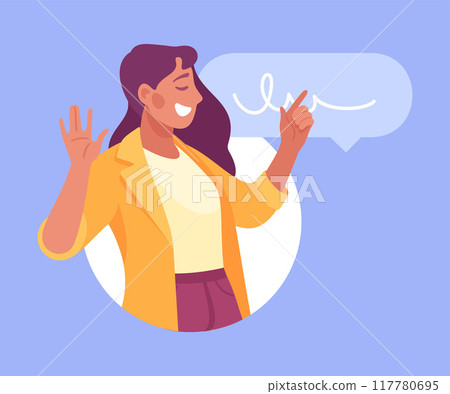 Business Process with Woman Busy with Analytics Vector Illustration Business Process with Woman Busy with Analytics Vector Illustration 117780695