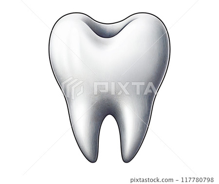 Illustration of a white tooth isolated on a white background Illustration of a white tooth isolated on a white background 117780798