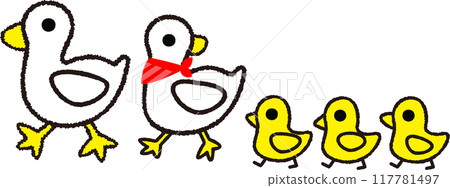 Duck parent and child illustration 117781497