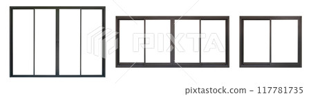 black metallic door frame set isolated on white background black metallic door frame set isolated on white background 117781735