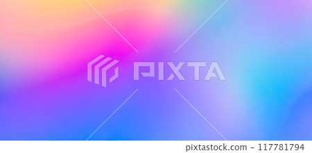 Abstract blur holographic rainbow foil iridescent panoramic background 117781794