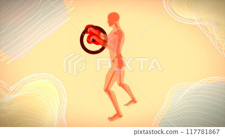 Abstract 3D anatomy of a man boxing 117781867