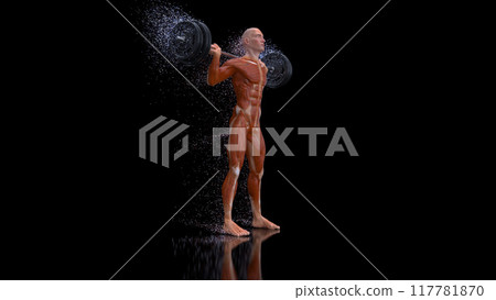 Abstract illustration of a man doing squats 117781870