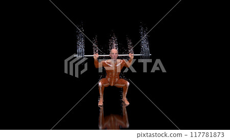 Abstract illustration of a man doing squats Abstract illustration of a man doing squats 117781873