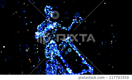 3D anatomy of a man doing situps 117781958