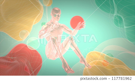 3D anatomy of a man doing situps 3D anatomy of a man doing situps 117781962