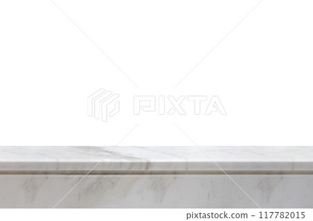 white marble stone table top isolated on white background for product display white marble stone table top isolated on white background for product display 117782015