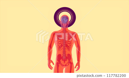 3D abstract art of a brain motion design 117782200