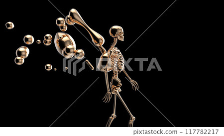 3D Illustration concept of a Xray man walking 117782217