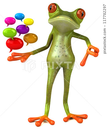 Fun frog - 3D Illustration 117782297