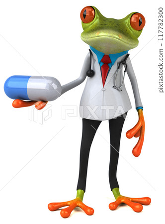Frog doctor - 3D Illustration Frog doctor - 3D Illustration 117782300