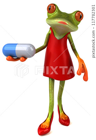 Fun frog - 3D Illustration Fun frog - 3D Illustration 117782301
