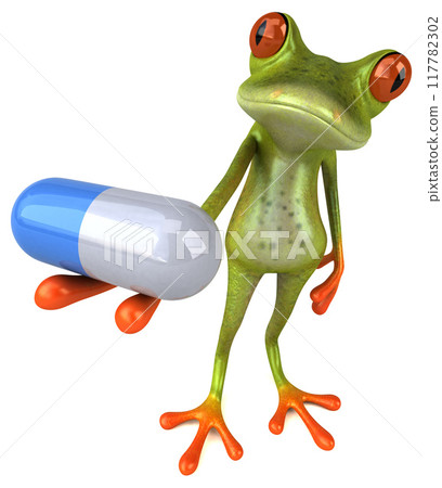 Fun frog - 3D Illustration Fun frog - 3D Illustration 117782302