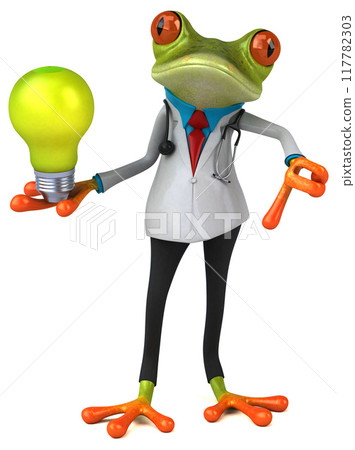 Frog doctor - 3D Illustration Frog doctor - 3D Illustration 117782303