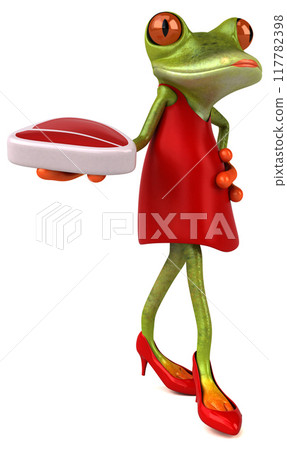 Fun frog - 3D Illustration 117782398