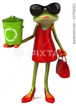 Fun frog - 3D Illustration Fun frog - 3D Illustration 117782411