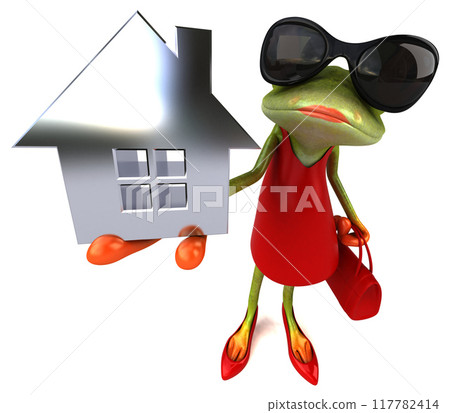 Fun frog - 3D Illustration Fun frog - 3D Illustration 117782414