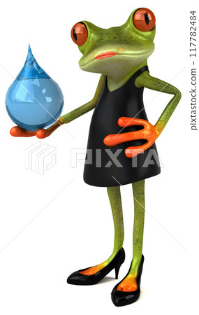 Fun frog - 3D Illustration Fun frog - 3D Illustration 117782484