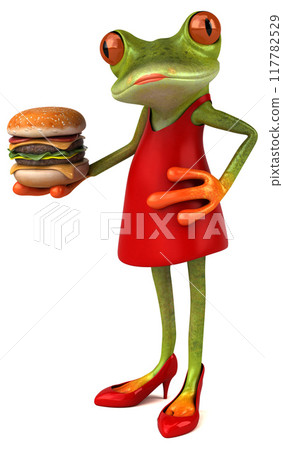 Fun frog - 3D Illustration Fun frog - 3D Illustration 117782529