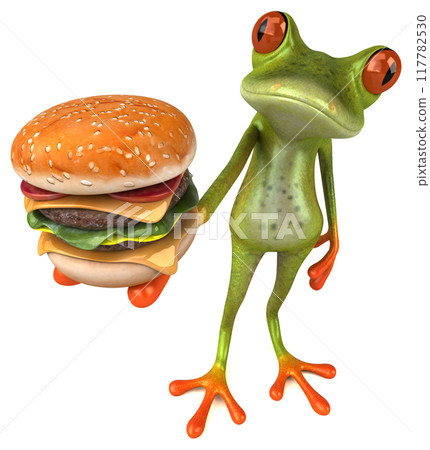 Fun frog - 3D Illustration Fun frog - 3D Illustration 117782530