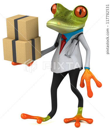 Frog doctor - 3D Illustration 117782531