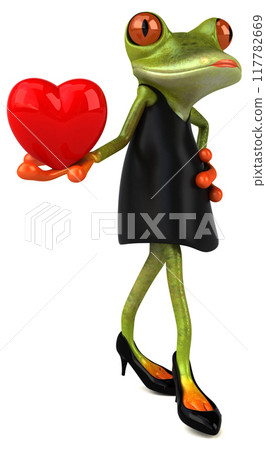 Fun frog - 3D Illustration Fun frog - 3D Illustration 117782669