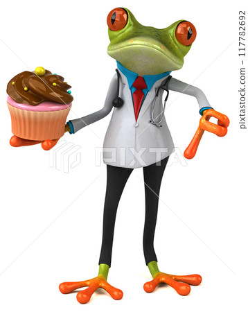 Frog doctor - 3D Illustration 117782692